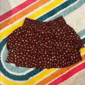Altar'd State Brown Floral Mini Skirt
